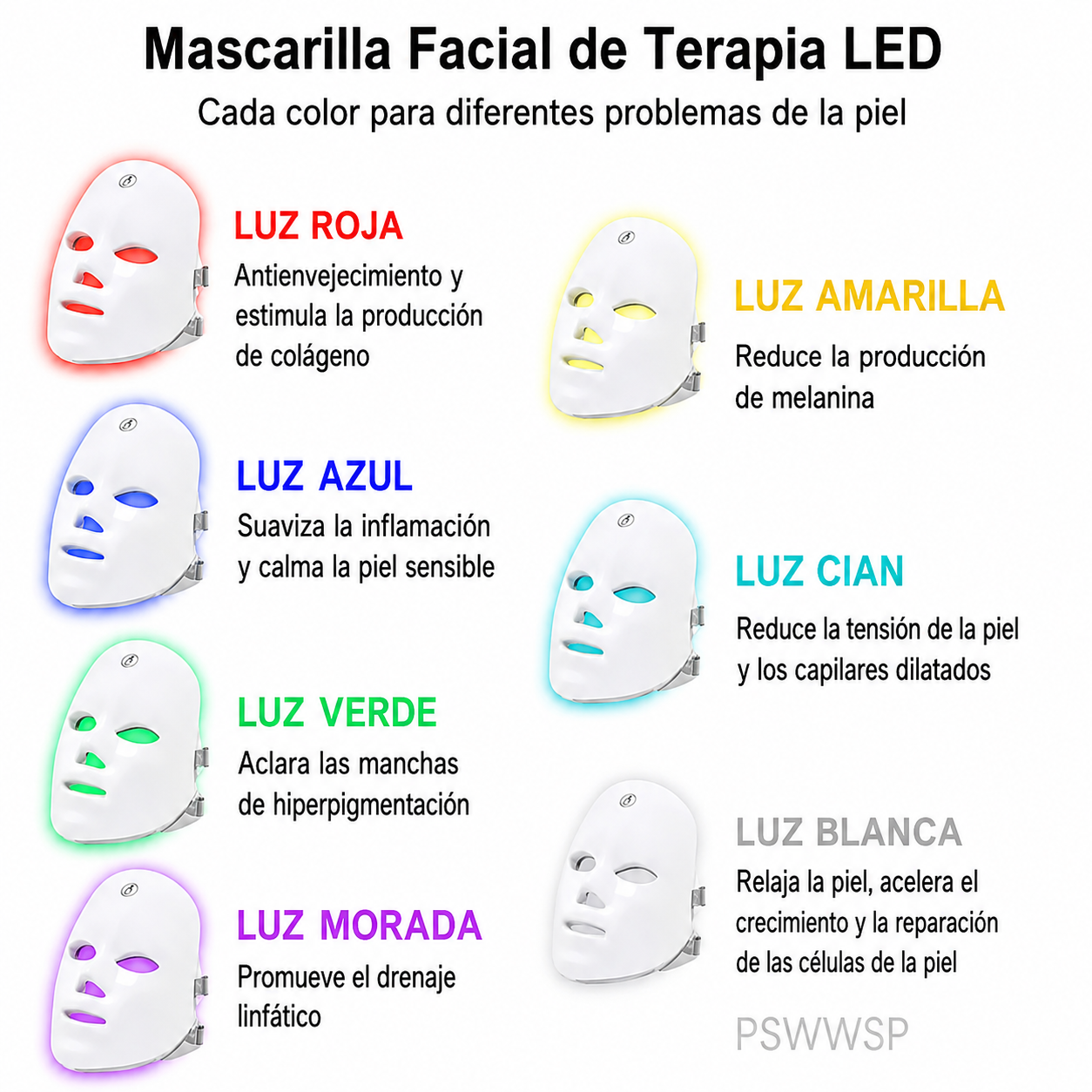 Máscara LED de Rejuvenecimiento Facial